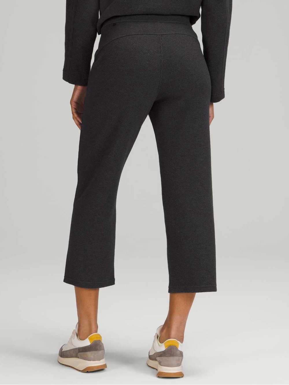 Lululemon Black Ribbed Straight Leg HR Crop 23 Travel Pant Normcore Minimal Sz 0 - Picture 16 of 16